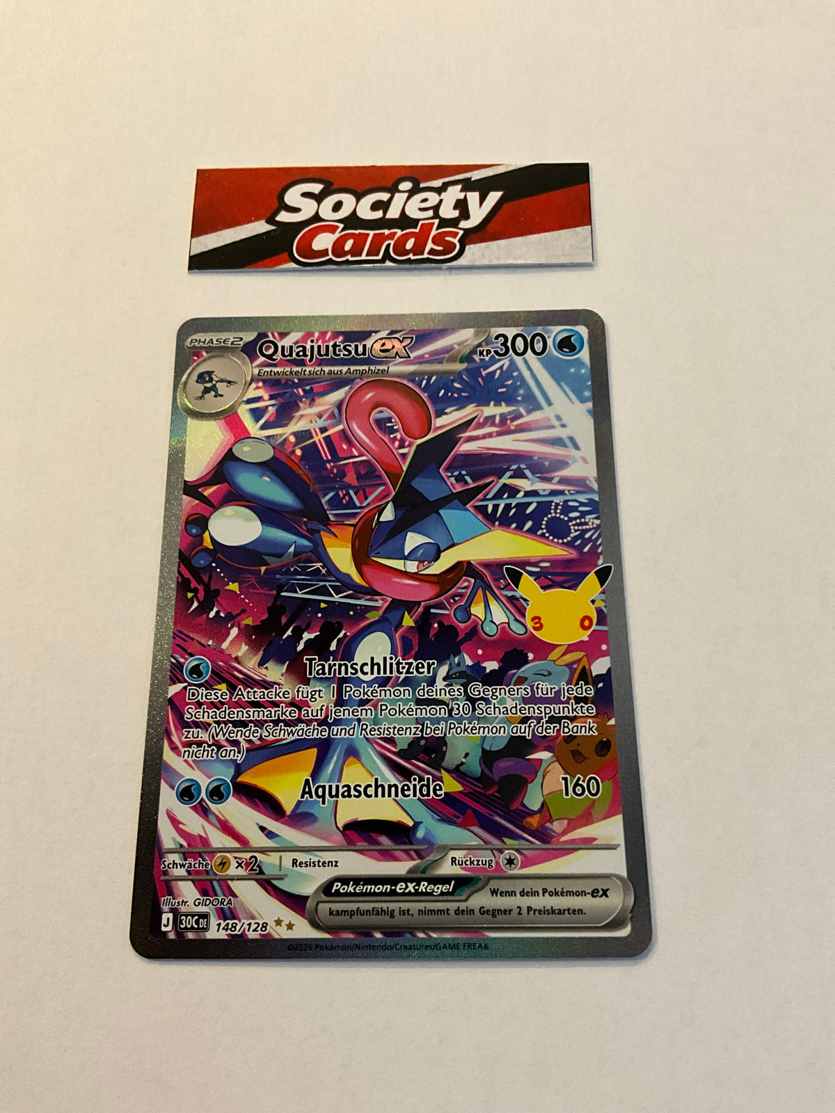 Pokémon Quajutsu ex 148/128 Special Illustration Rare – 30 Jahre (Deutsch)