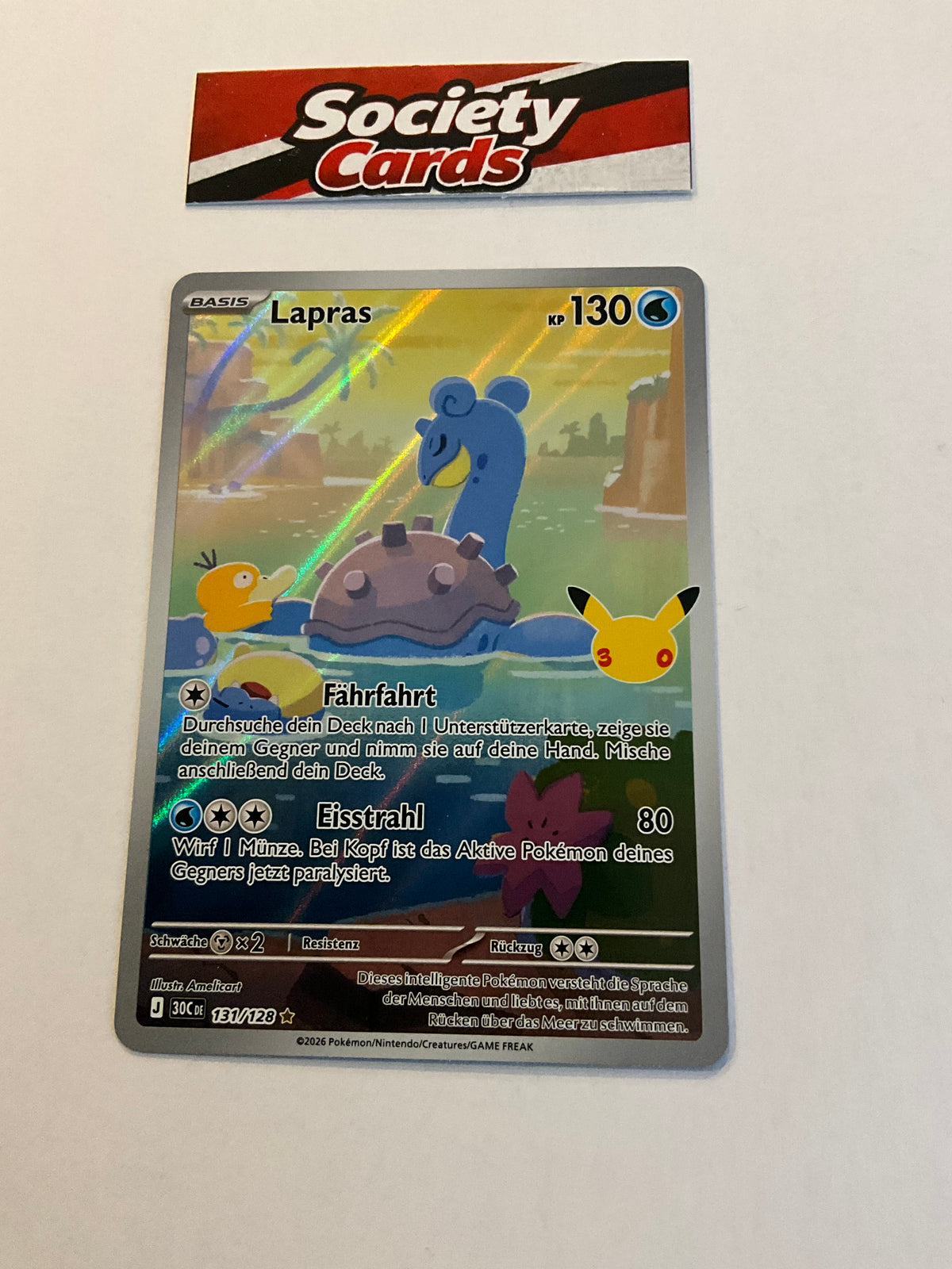 Pokémon Lapras 131/128 Illustration Rare Holo – 30 Jahre (Deutsch)