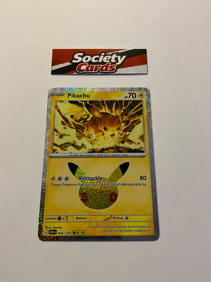 okémon Pikachu 024/128 Holo – Nr. 02/30 – 30 Jahre (Deutsch)