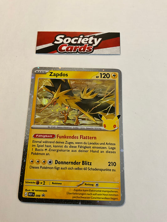 Pokémon Zapdos 098 Promo Holo – Mega-Entwicklung (Deutsch)