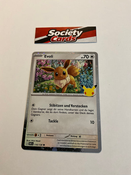 Pokémon Evoli 116/128 Holo – 30 Jahre (Deutsch)