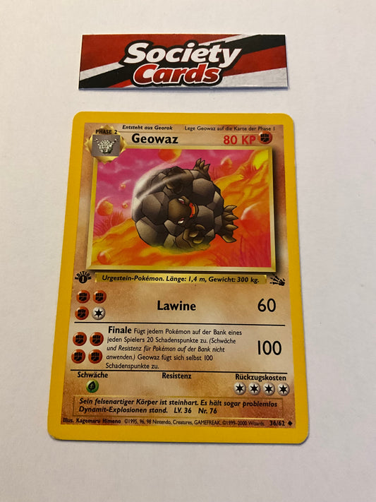 Pokémon Geowaz 36/62 – Fossil 1. Edition (Deutsch)