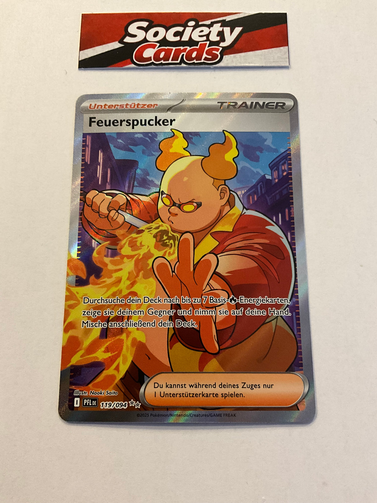 Pokémon Feuerspucker 119/094 Illustration Rare – Schwarze Blitze (Deutsch)