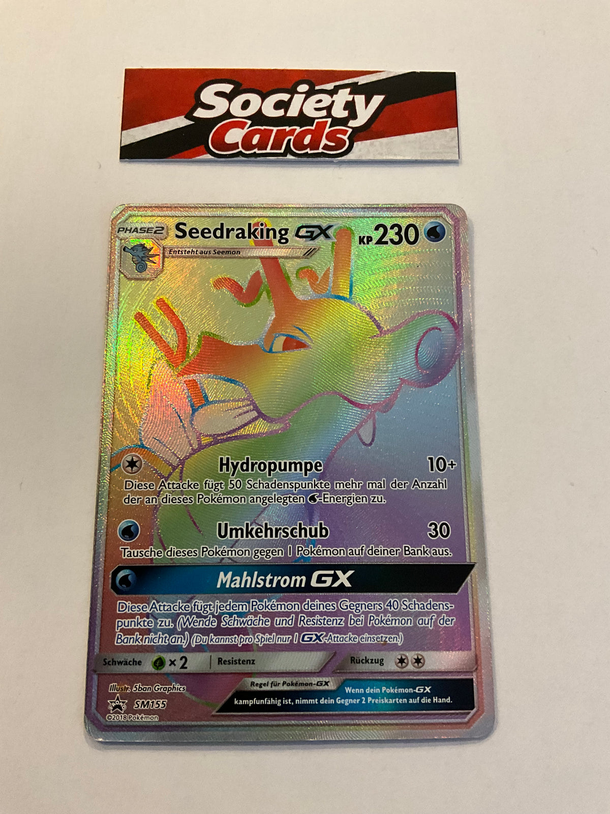 Pokémon Seedraking GX SM155 Rainbow Rare – Black Star Promo (Deutsch)