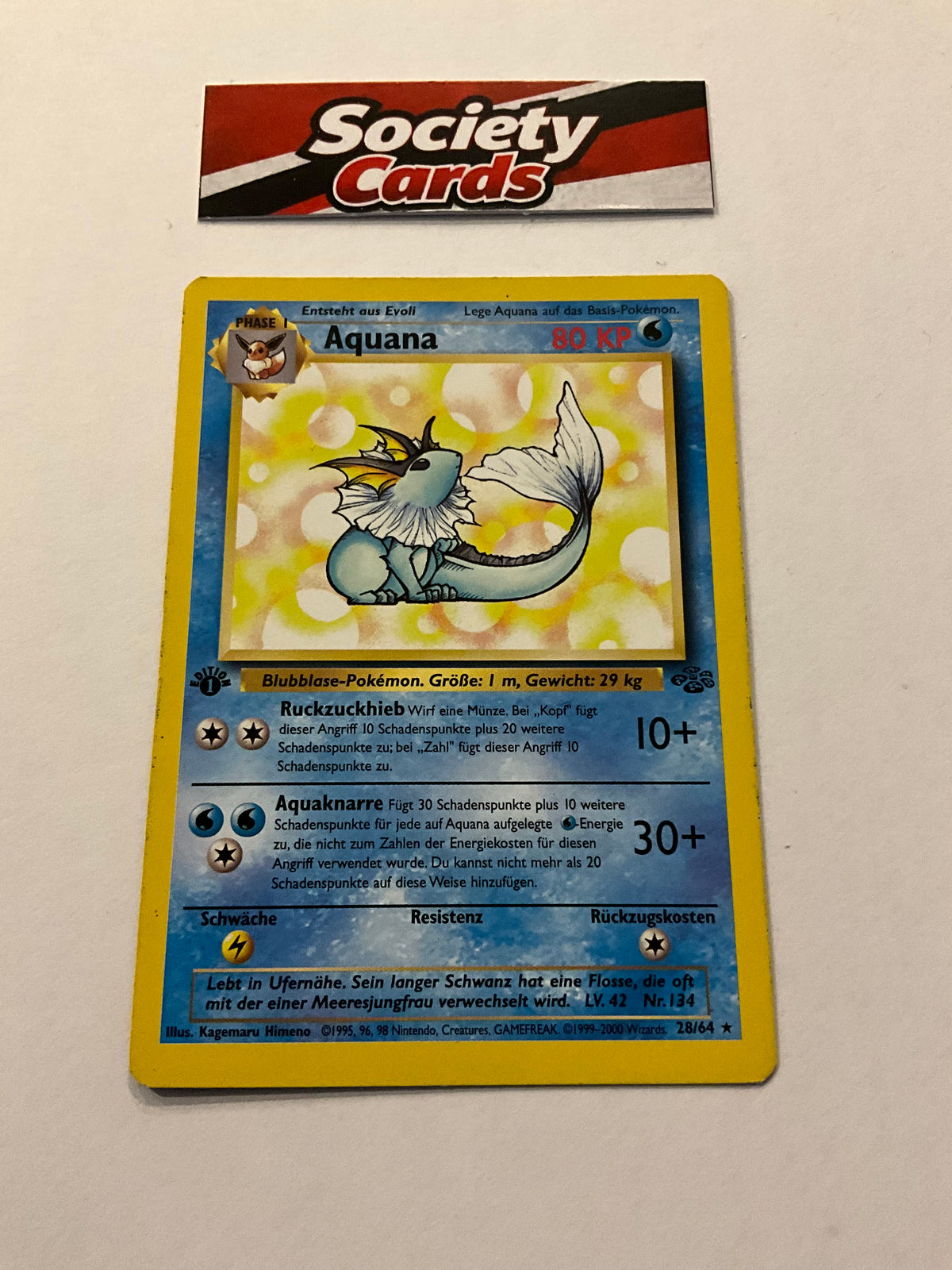 Pokémon Aquana 28/64 1. Edition – Dschungel (Deutsch)