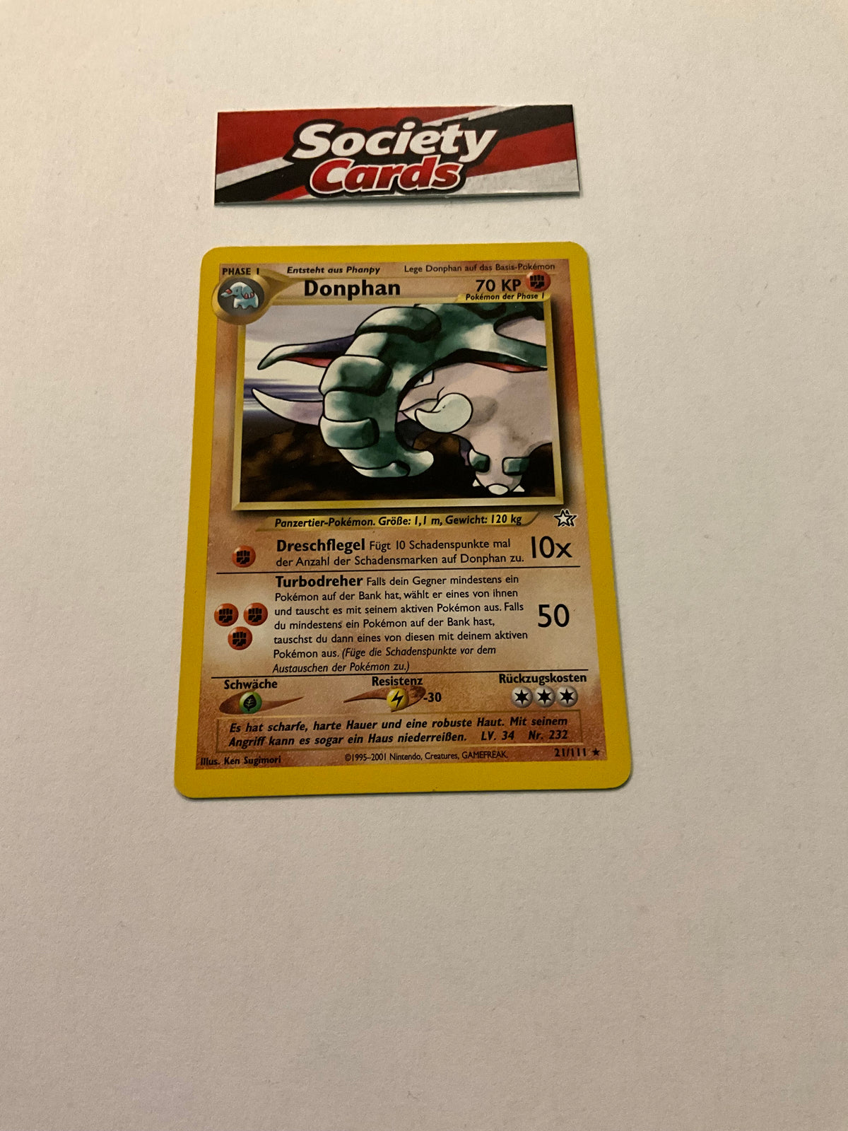 Pokémon Donphan 21/111 Rare – Neo Genesis (Deutsch)