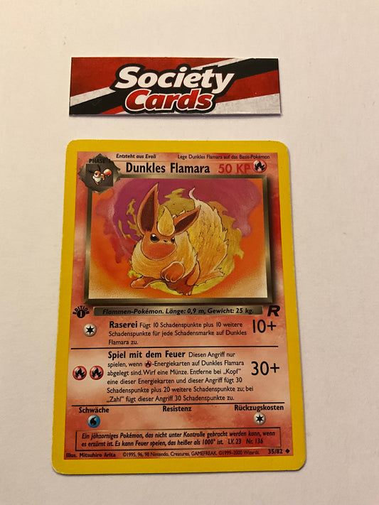 Pokémon Dunkles Flamara 35/82 1. Edition – Team Rocket (Deutsch)