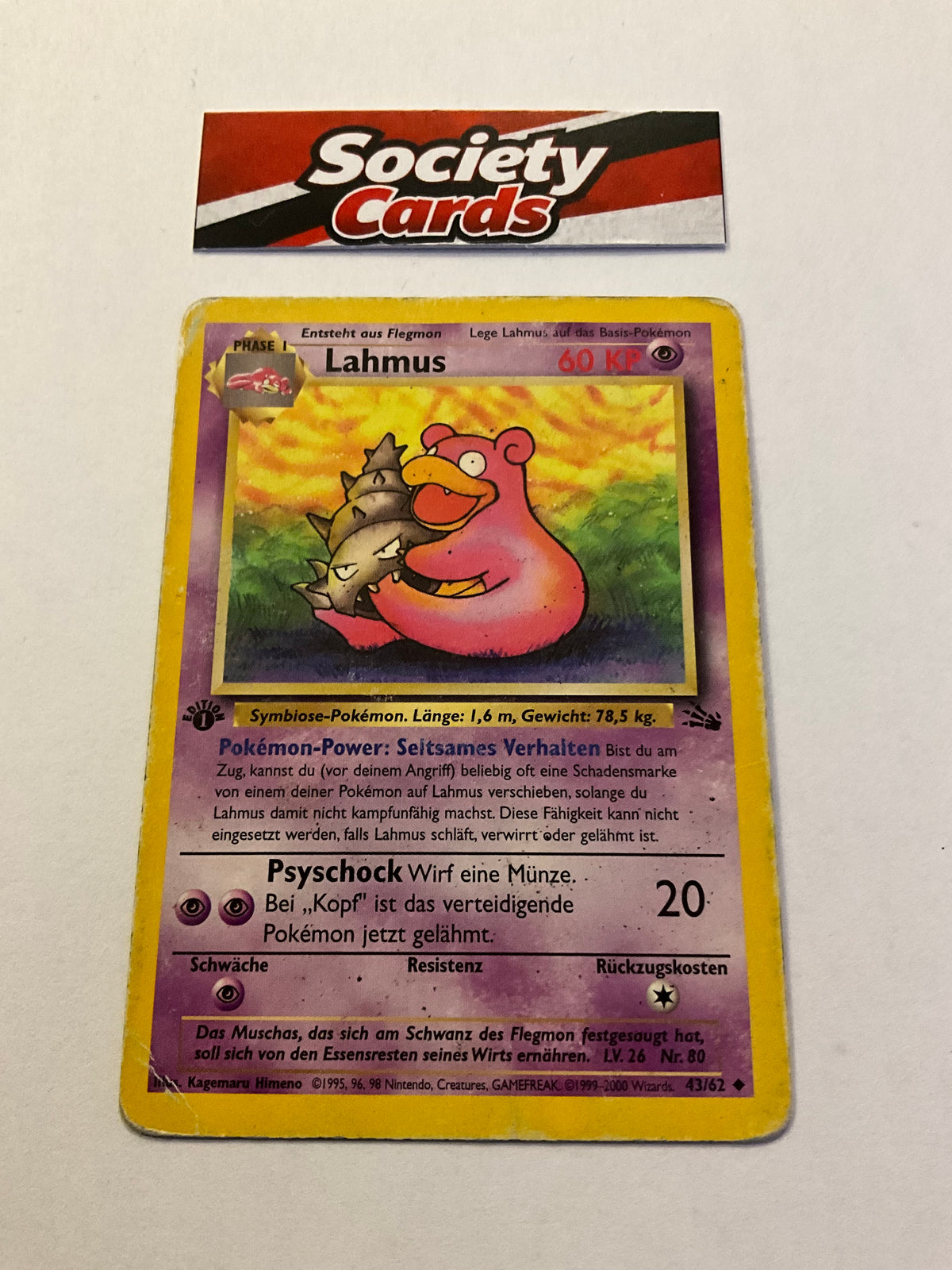 Pokémon Lahmus 43/62 1. Edition – Fossil (Deutsch) – Played