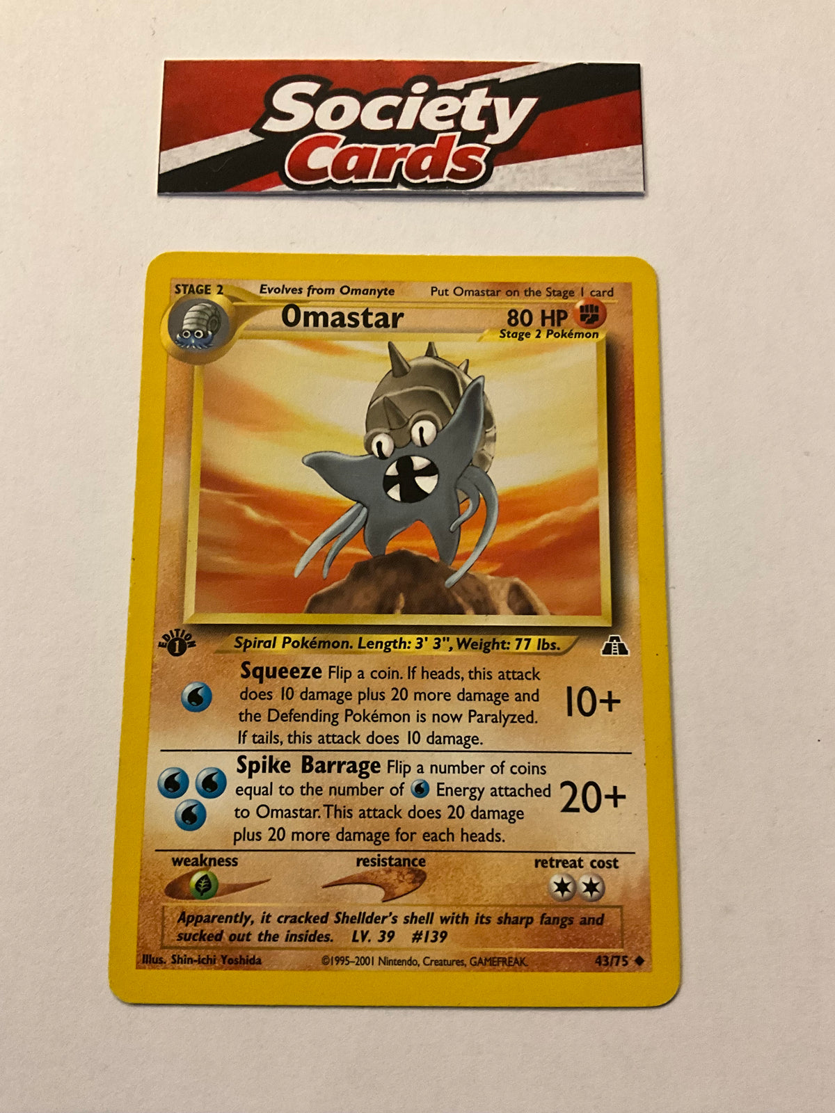 Pokémon Omastar 43/75 1. Edition – Neo Discovery (Englisch) – Excellent (EX)