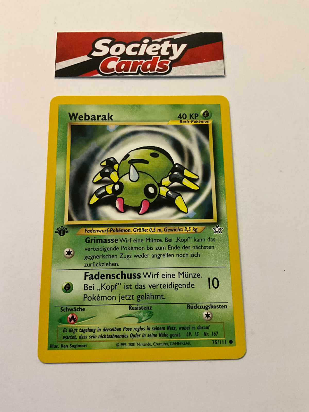 Pokémon Webarak 75/111 – Neo Genesis 1. Edition (Deutsch) – Excellent (EX)