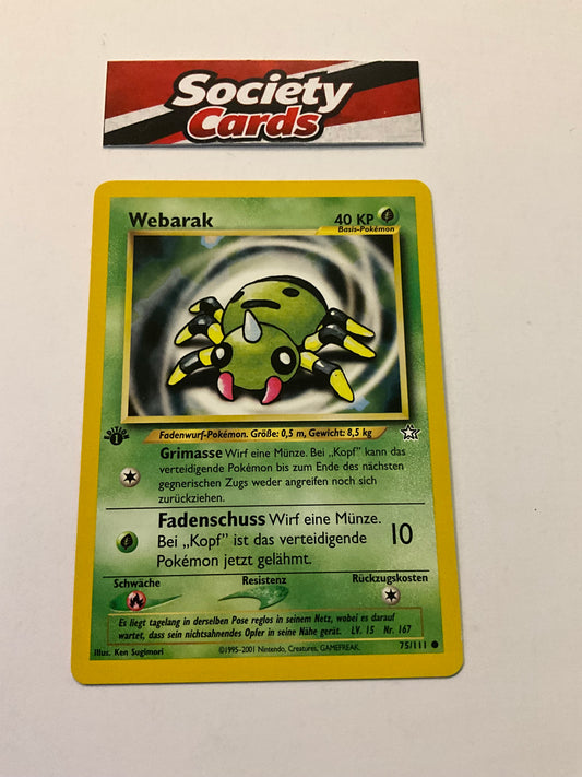 Pokémon Webarak 75/111 – Neo Genesis 1. Edition (Deutsch) – Excellent (EX)